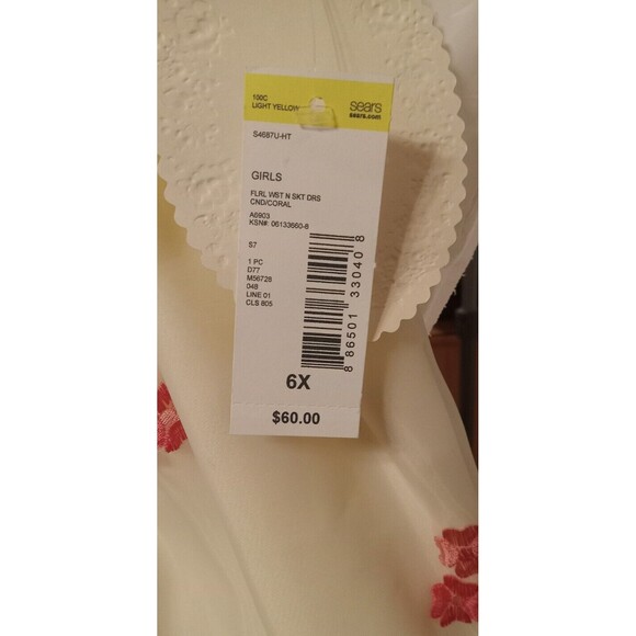 American Princess Girl's Flowered Ivory Wedding Formal Party Dress Size 6X NWT - Picture 2 of 7